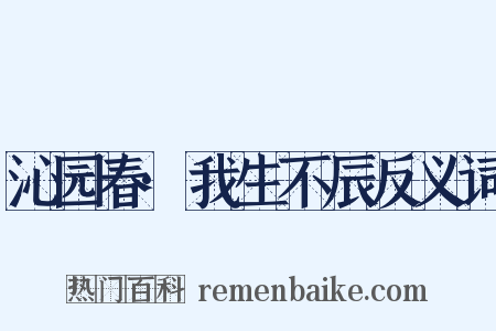 沁园春·我生不辰反义词是什么意思的图片